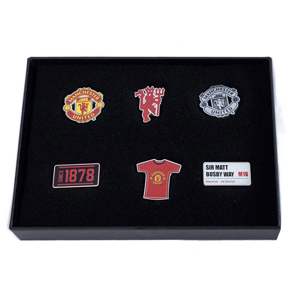 Manchester United FC 6pc Badge Set - Buy Badges at GiftMasters.co.uk