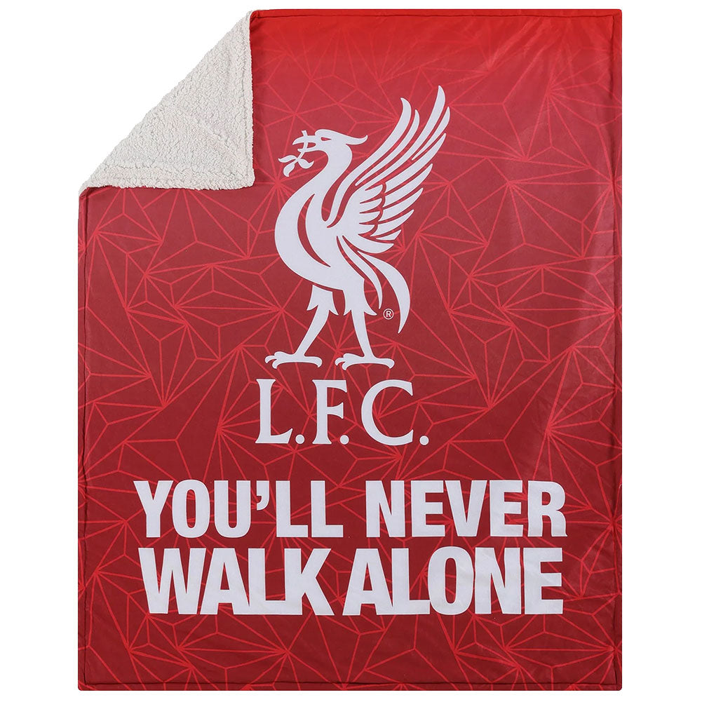 Liverpool FC Slogan Sherpa Fleece Blanket - Buy Blankets at GiftMasters.co.uk