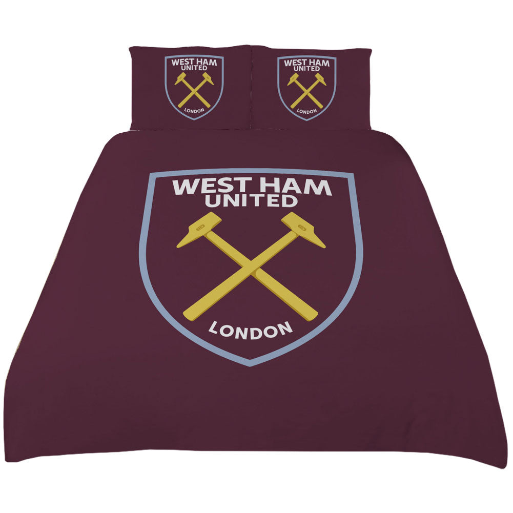 West Ham United FC Crest Double Duvet Set - Buy Bed Linen at GiftMasters.co.uk