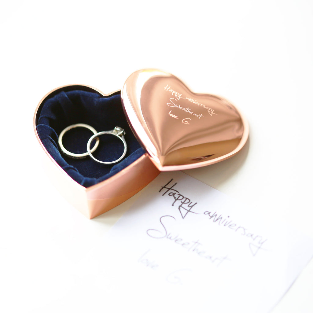 Rose Gold Heart Keepsake With Own Handwriting - Buy  at GiftMasters.co.uk