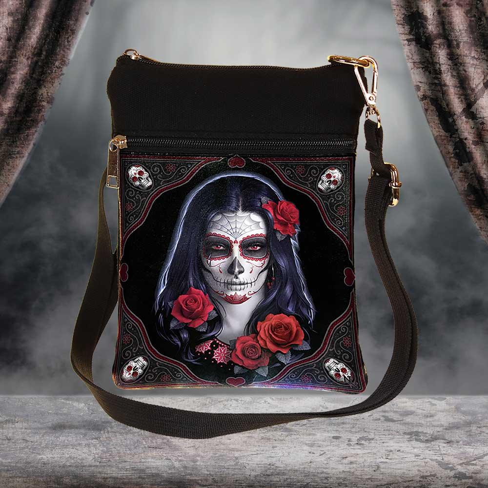 Sugar Skull (JR) Shoulder Bag 23cm - Buy Bags at GiftMasters.co.uk