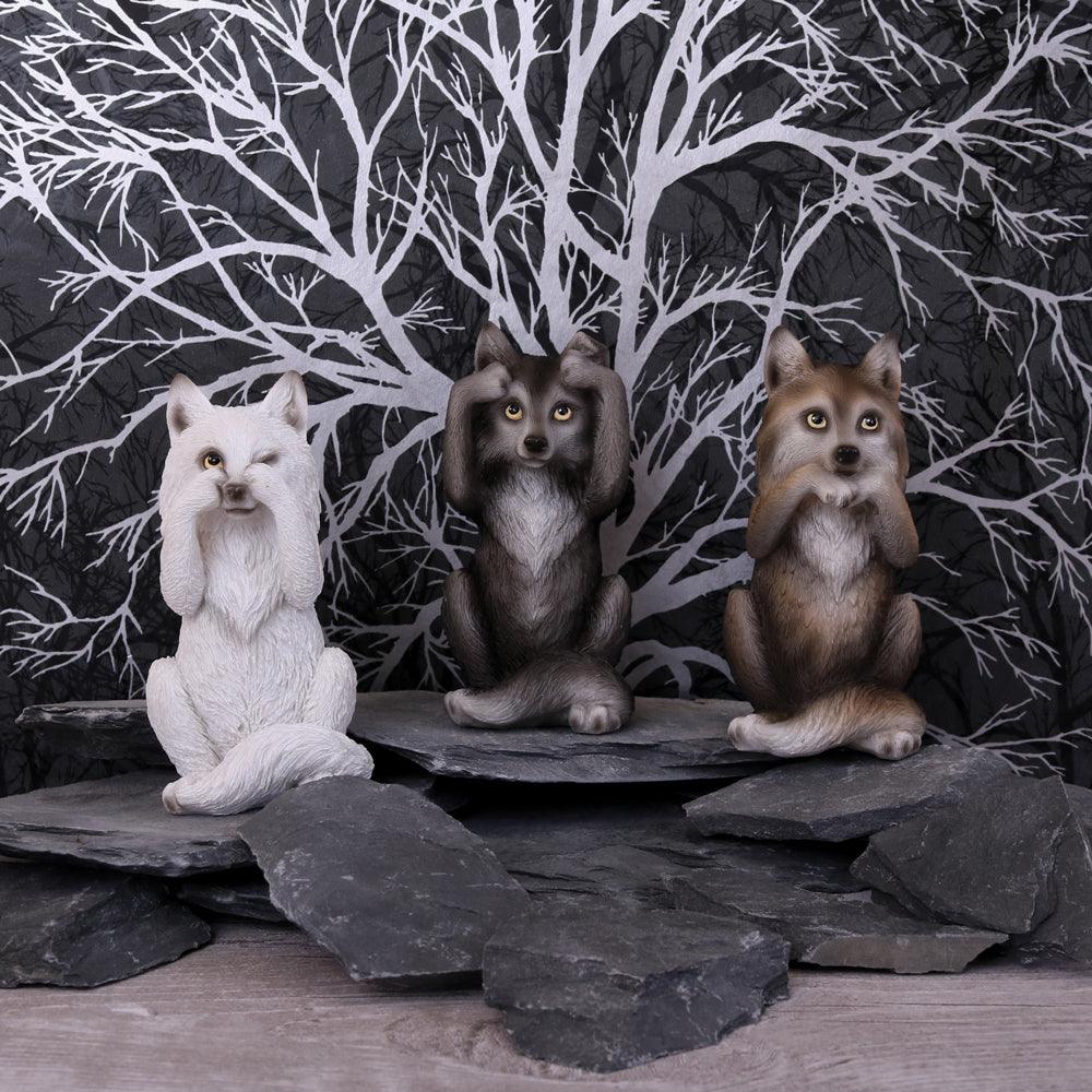 Three Wise Wolves 10cm Ornament - Buy Figurines Small (Under 15cm) at GiftMasters.co.uk