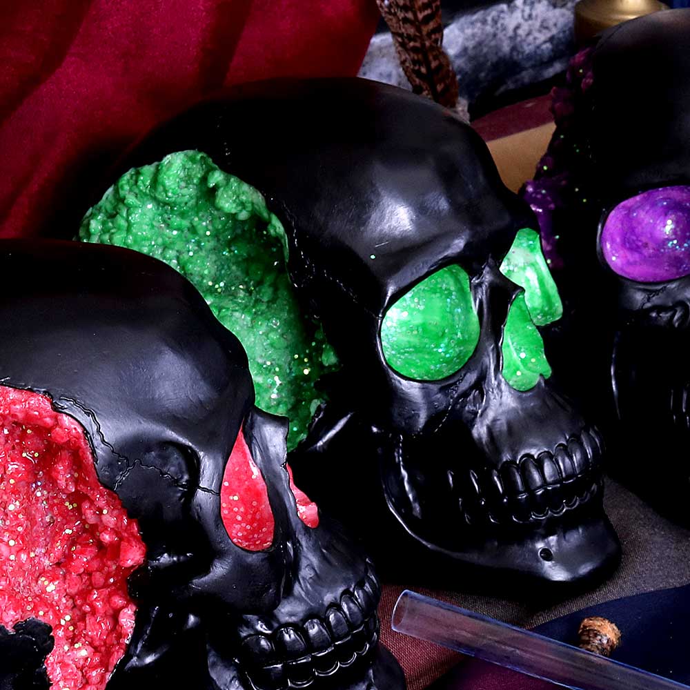 Geode Skull Green 17cm Ornament - Buy Figurines Medium (15-29cm) at GiftMasters.co.uk