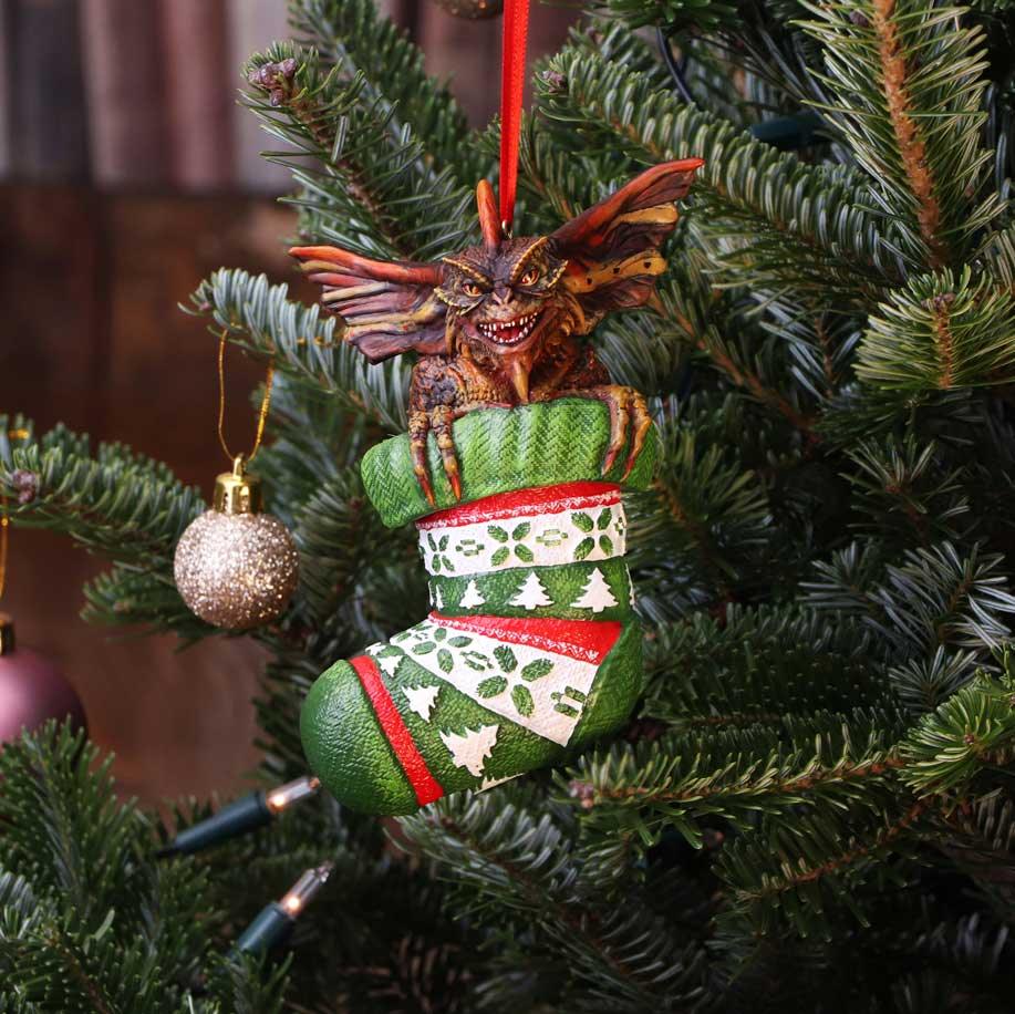 Gremlins Mohawk in Stocking Hanging Ornament 12cm - Buy Hanging Decorations at GiftMasters.co.uk