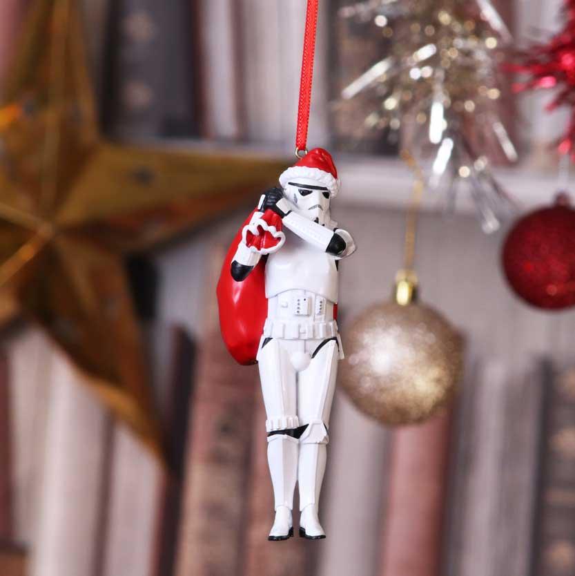 Stormtrooper Santa Sack Hanging Ornament 13cm - Buy Hanging Decorations at GiftMasters.co.uk