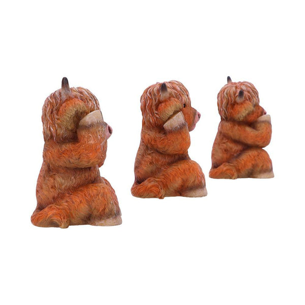 Three Wise Highland Cows 9.6cm Ornament - GiftMasters.co.uk