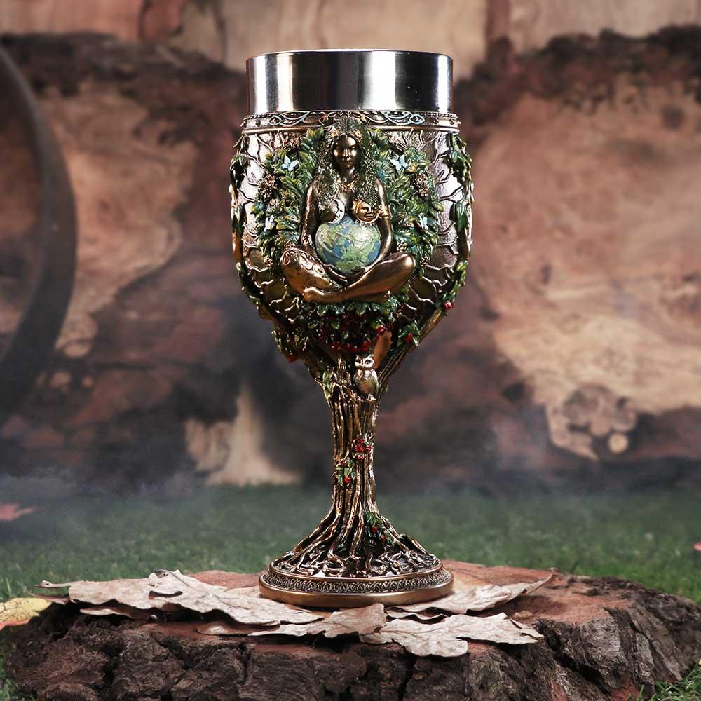 Mother Earth Goblet 20cm - Buy Goblets & Chalices at GiftMasters.co.uk