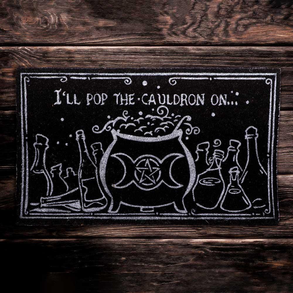 I'll Pop the Cauldron on Doormat 45 x 75cm - Buy Doormats at GiftMasters.co.uk