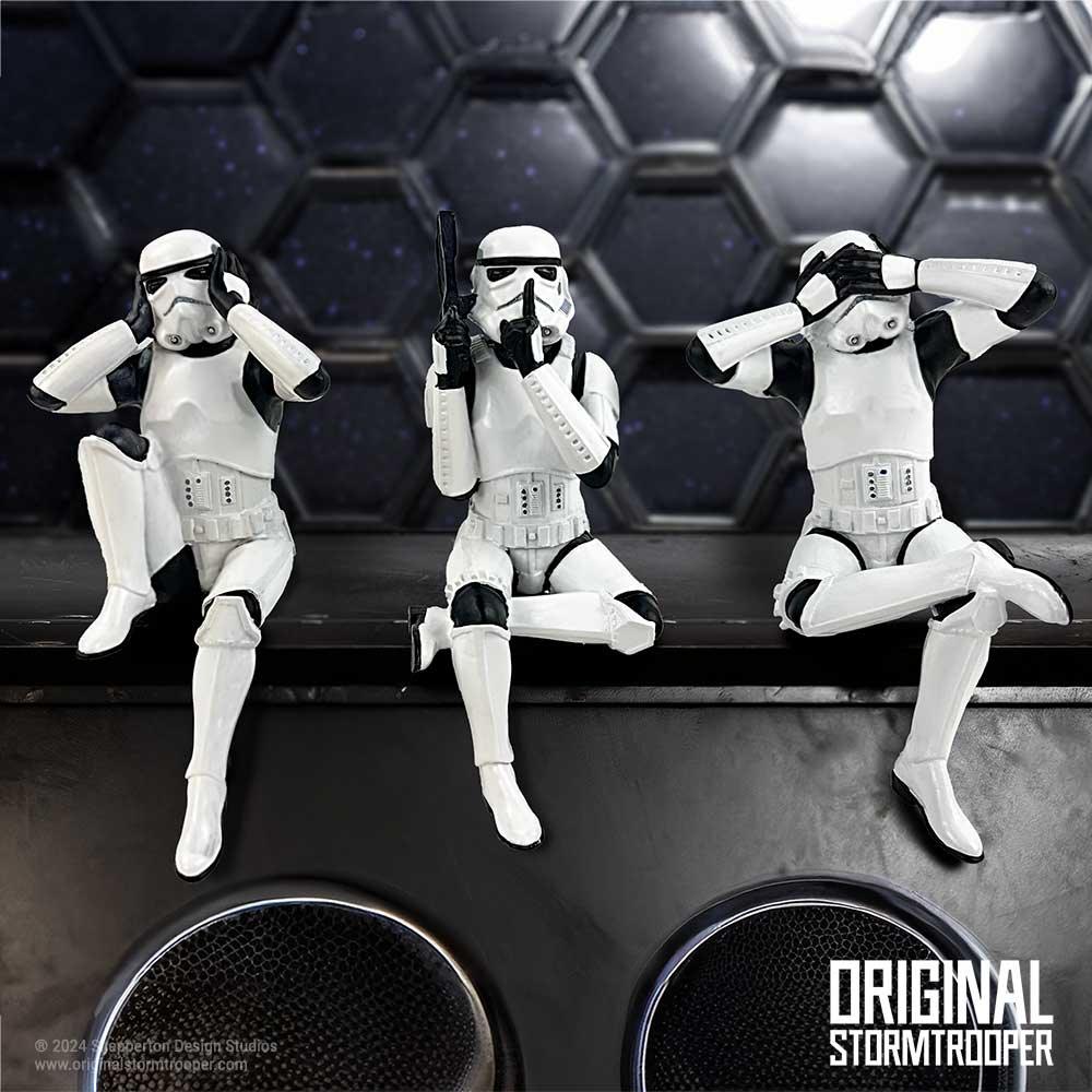 Three Wise Sitting Stormtroopers 11cm Ornament - Buy Figurines Small (Under 15cm) at GiftMasters.co.uk