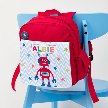 Personalised Boy's Robot Rucksack - Buy Textile Bags at GiftMasters.co.uk