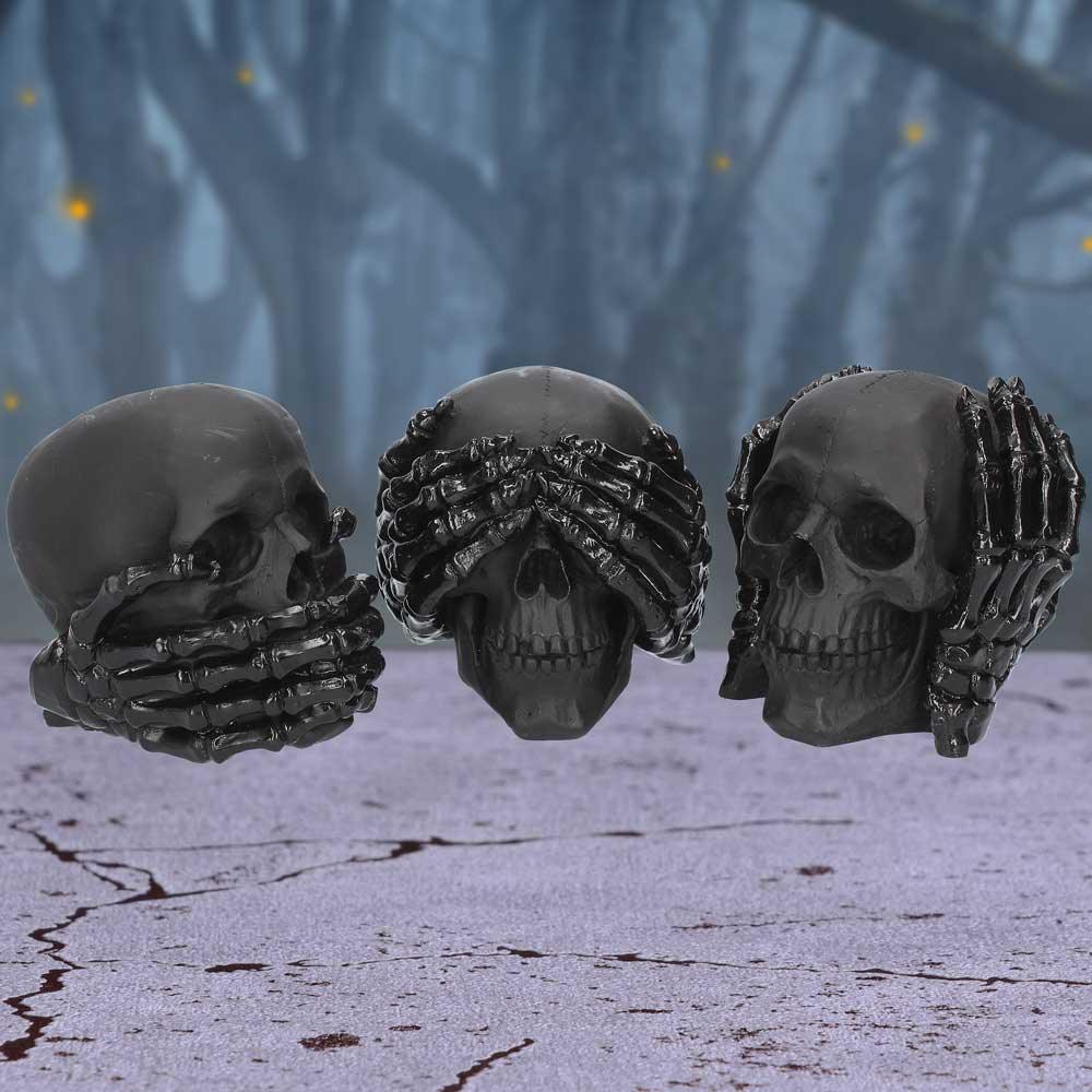 Dark See No, Hear No, Speak No Evil Skulls (S/3) Ornament