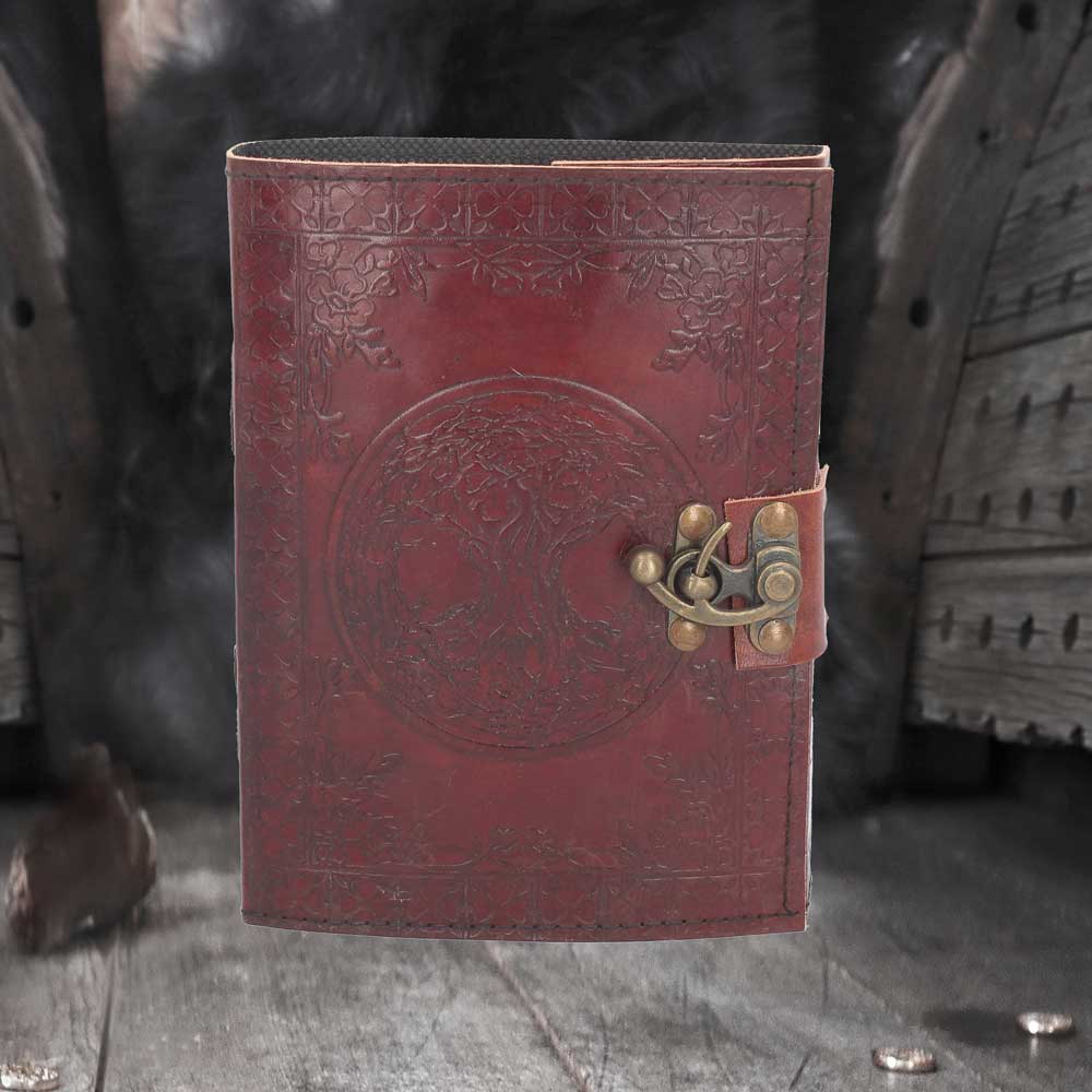 Tree Of Life Leather Journal w/lock 15 x 21cm - Buy Leather Journals at GiftMasters.co.uk