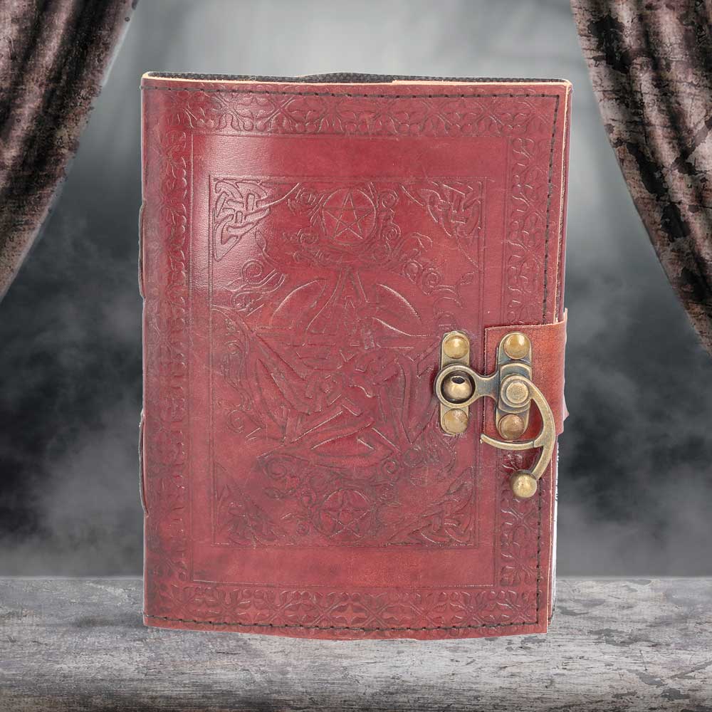 Pentagram Leather Journal w/lock 15 x 21cm - Buy Leather Journals at GiftMasters.co.uk
