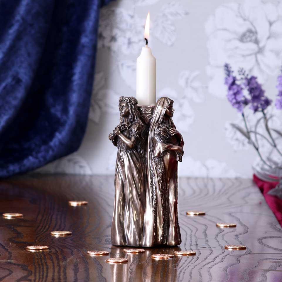 Maiden, Mother, Crone Candle Holder 17cm - Buy Candles & Holders at GiftMasters.co.uk