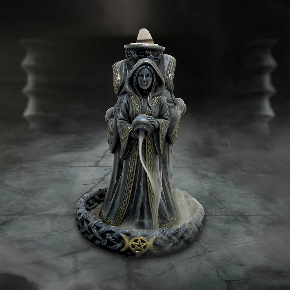 Triple Moon Goddess Backflow Incense Burner 15.5cm