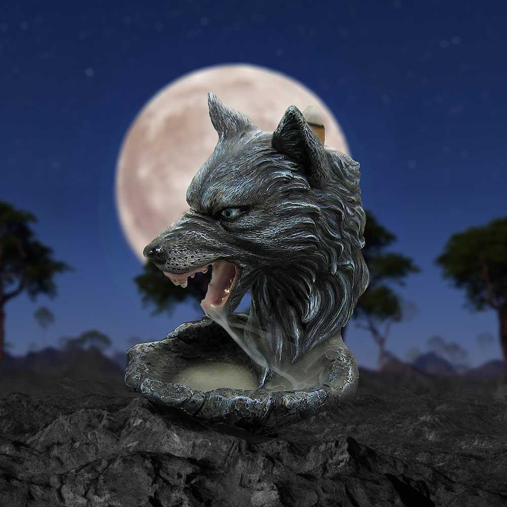 Dark Wolf Backflow Incense Burner 11.5cm - Buy Incense Holders at GiftMasters.co.uk