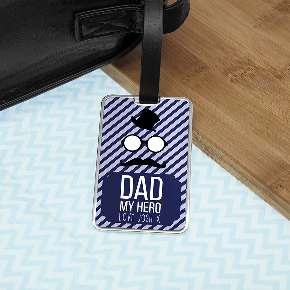Dad You Are My Hero Luggage Tag - Buy Metal Luggage Tags at GiftMasters.co.uk
