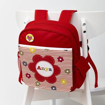 Personalised Girl's Floral Rucksack - Buy Textile Bags at GiftMasters.co.uk