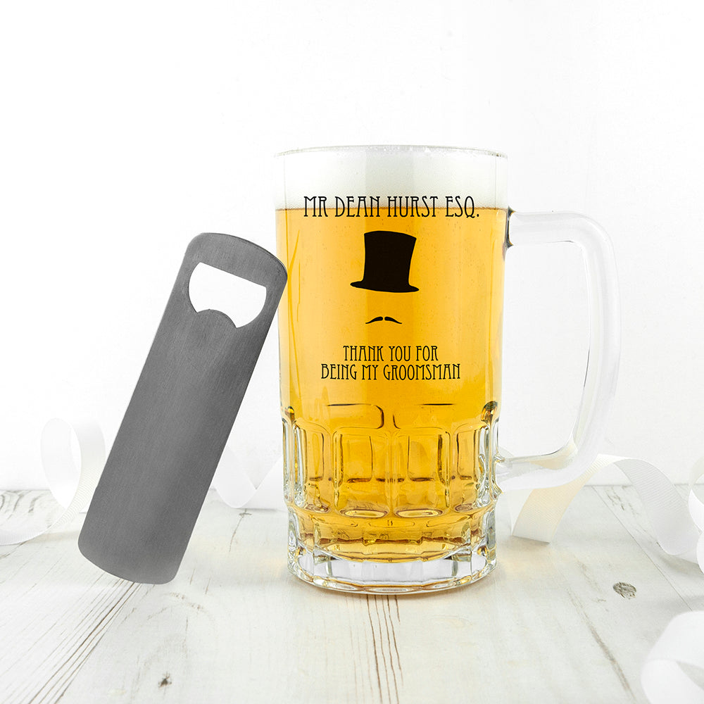 Groomsman Tankard - Buy Glass Tankards at GiftMasters.co.uk