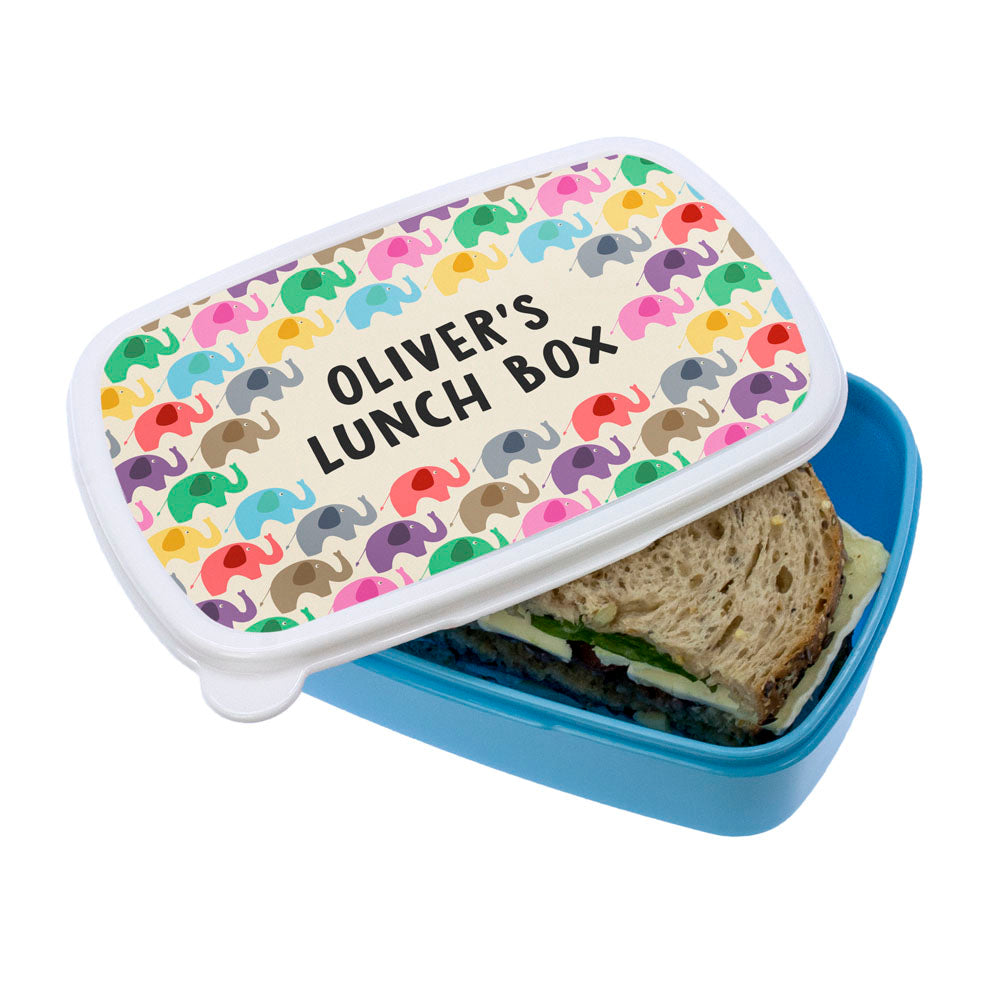 Patchwork Elephants Lunch Box - Buy Plastic Lunch Boxes at GiftMasters.co.uk