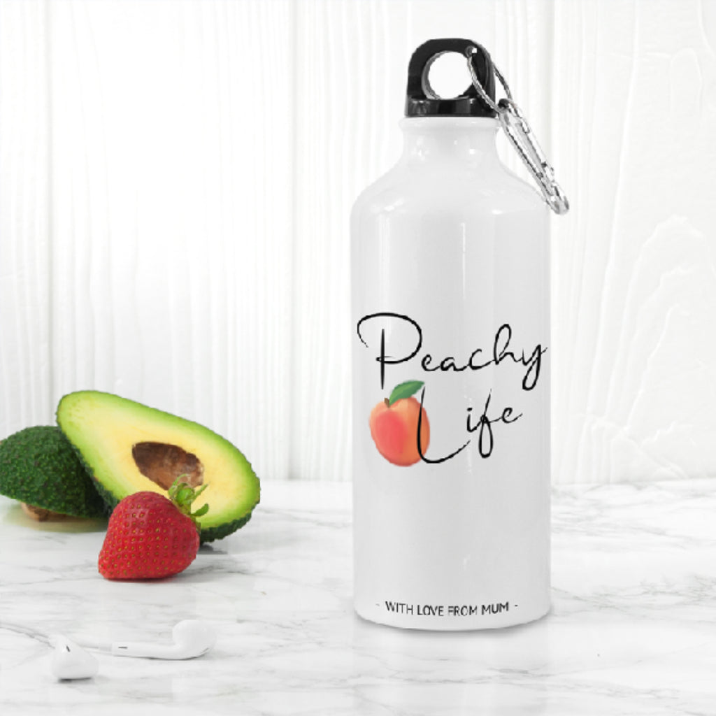 Peachy Life White Water Bottle - Buy Metal Water Bottles at GiftMasters.co.uk