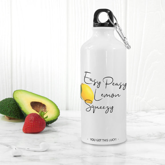 Easy Peasy Lemon Squeezy White Water Bottle - Buy Metal Water Bottles at GiftMasters.co.uk