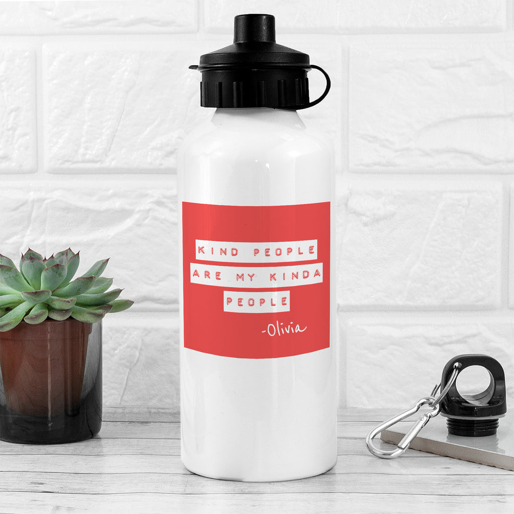 Kind People Red White Water Bottle - Buy Metal Water Bottles at GiftMasters.co.uk