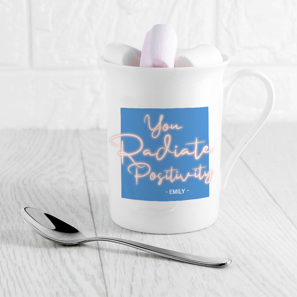 Radiate Positivity Bone China Mug - Buy Ceramic Mugs at GiftMasters.co.uk