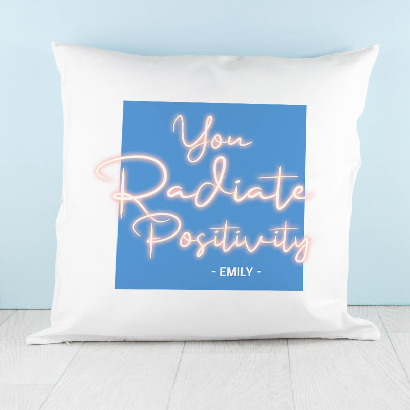Radiate Positivity Cushion Cover - Buy Textile Cushion Covers at GiftMasters.co.uk