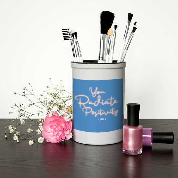 Radiate Positivity Brush Holder - Buy Ceramic Holders at GiftMasters.co.uk