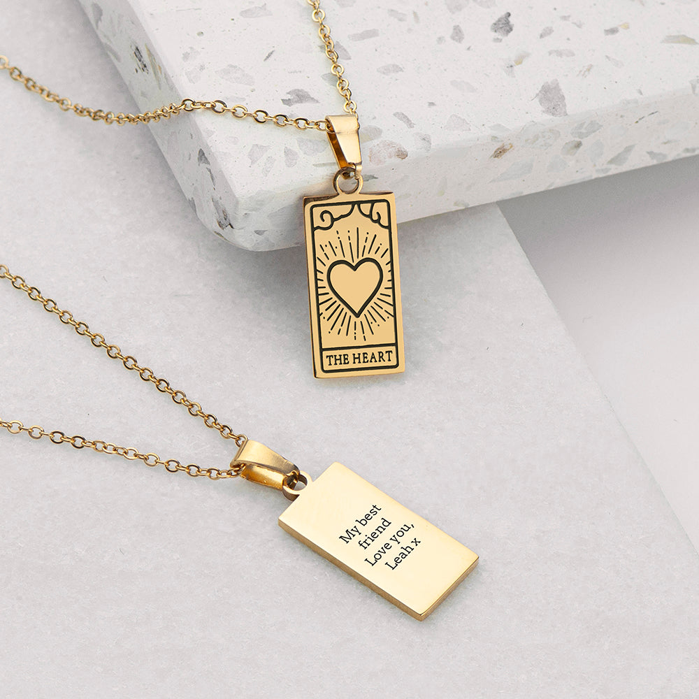 Personalised Heart Tarot Card Necklace - Buy Jewellery at GiftMasters.co.uk