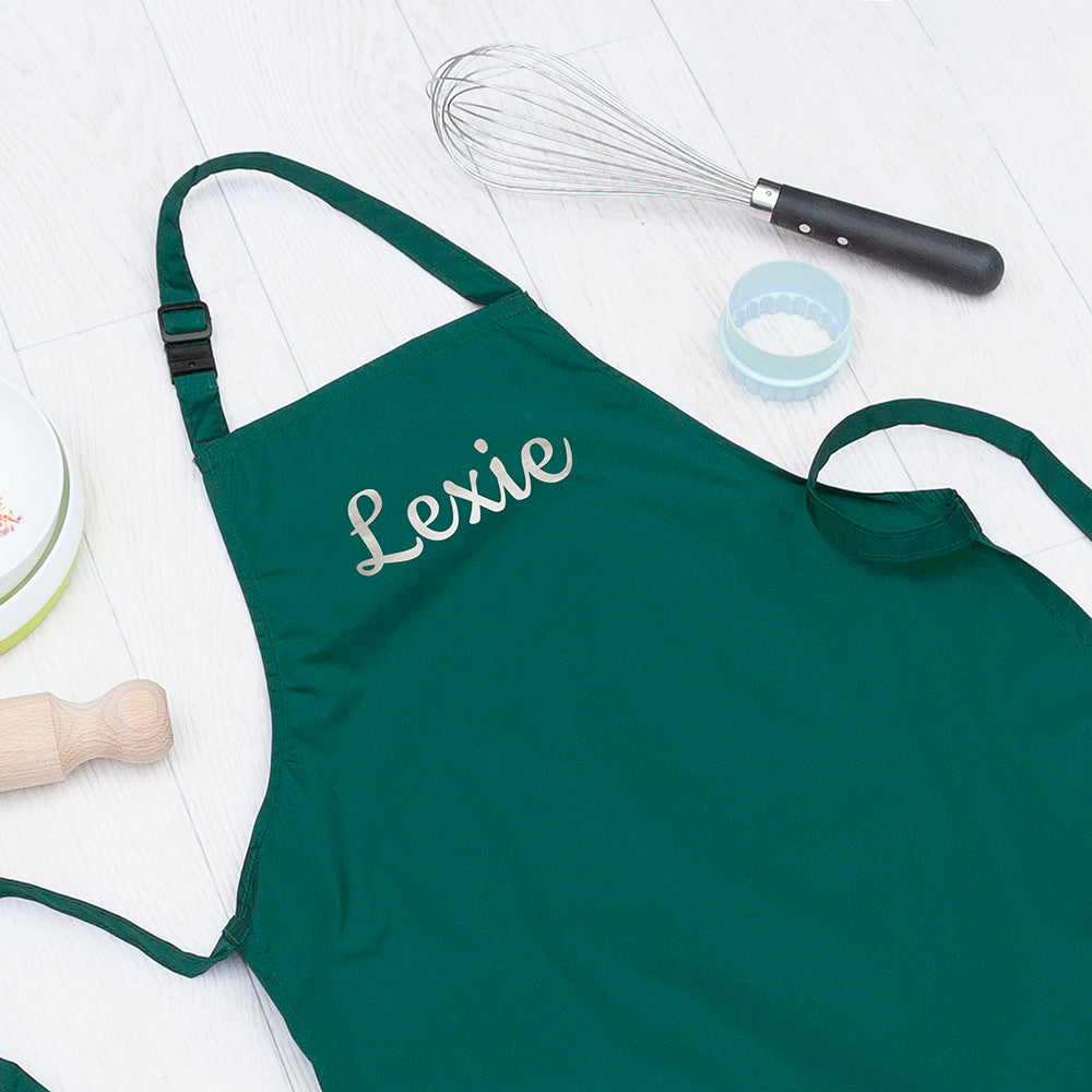 Personalised Children's Green Waterproof Apron - Buy Textile Aprons at GiftMasters.co.uk