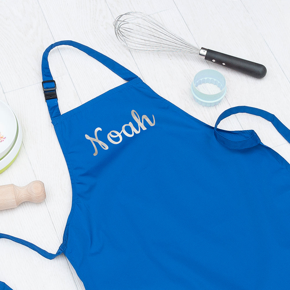 Personalised Children's Blue Waterproof Apron - Buy Textile Aprons at GiftMasters.co.uk