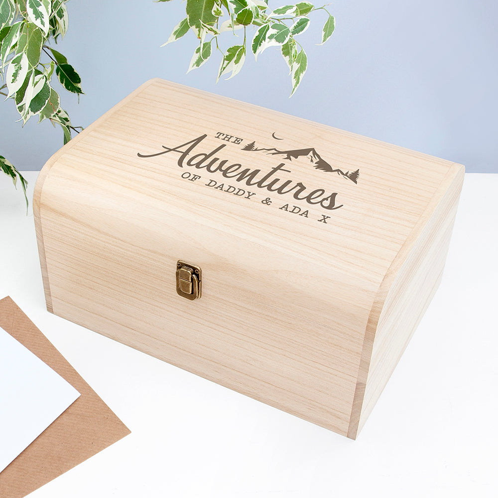 Personalised Adventure Keepsake Chest - Buy Wooden Chests at GiftMasters.co.uk
