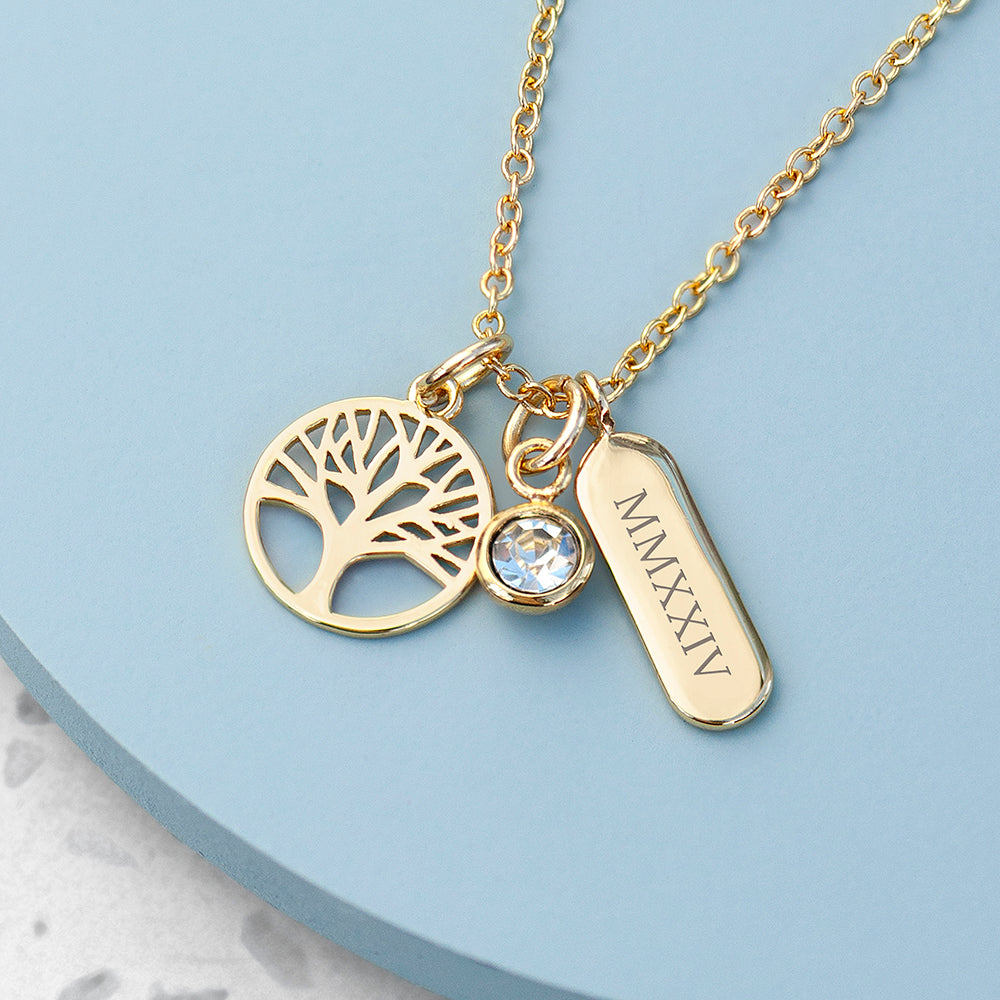 Personalised Tree of Life Charms Necklace - Buy Metal Jewellery at GiftMasters.co.uk