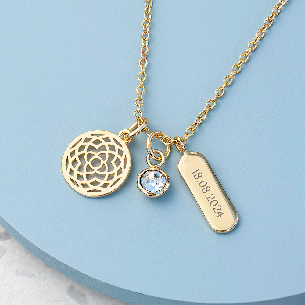 Personalised Mandala Charms Necklace - Buy Metal Jewellery at GiftMasters.co.uk