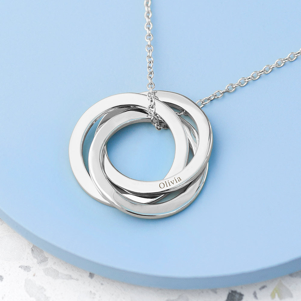Personalised Classic Russian Ring Necklace - Buy Metal Jewellery at GiftMasters.co.uk