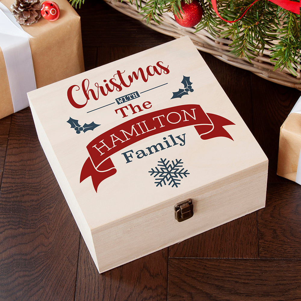 Personalised Our Family's Christmas Eve Box - Medium - Buy Wooden Boxes at GiftMasters.co.uk