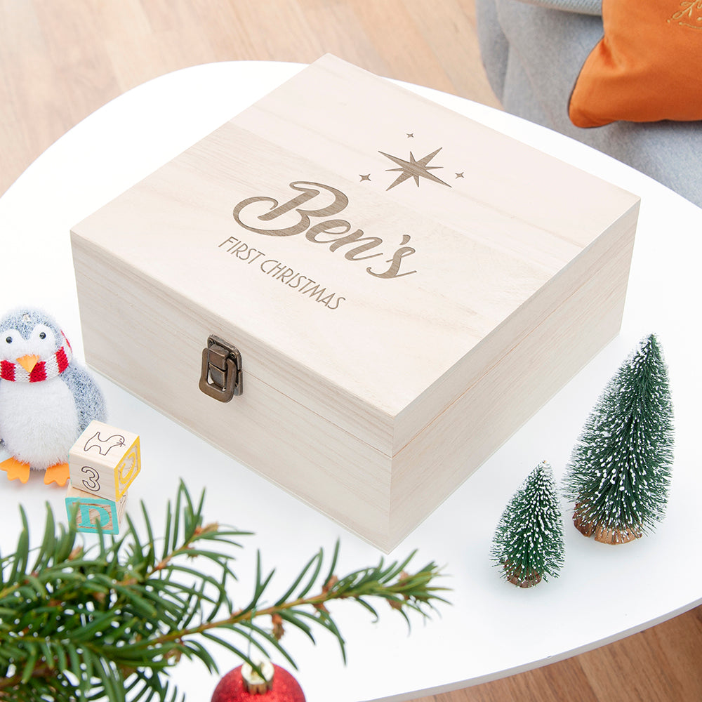 Minimalist Engraved Christmas Box - Medium - Buy Wooden Boxes at GiftMasters.co.uk