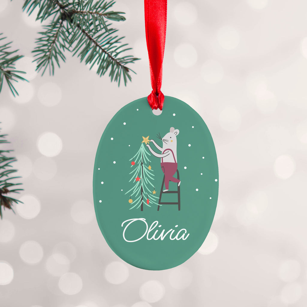 Personalised Christmas Mouse Ceramic Decoration - Buy Ceramic Decorations at GiftMasters.co.uk