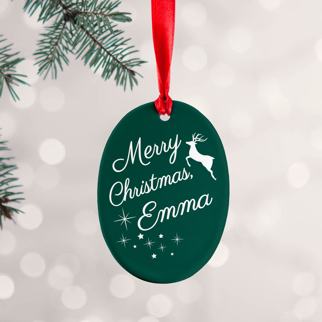 Personalised Merry Christmas Decoration - Buy Ceramic Decorations at GiftMasters.co.uk