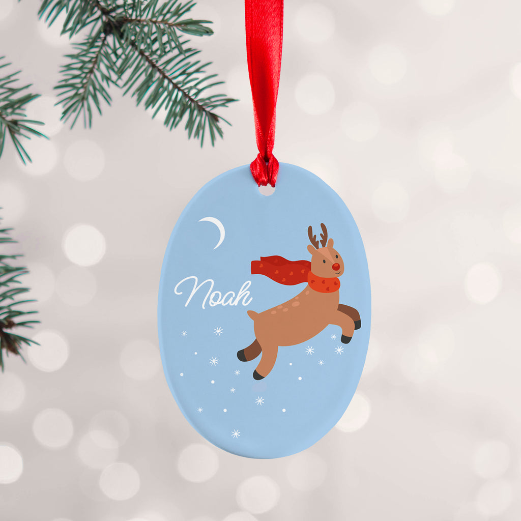 Personalised Flying Rudolph Christmas Decoration - Buy Ceramic Decorations at GiftMasters.co.uk