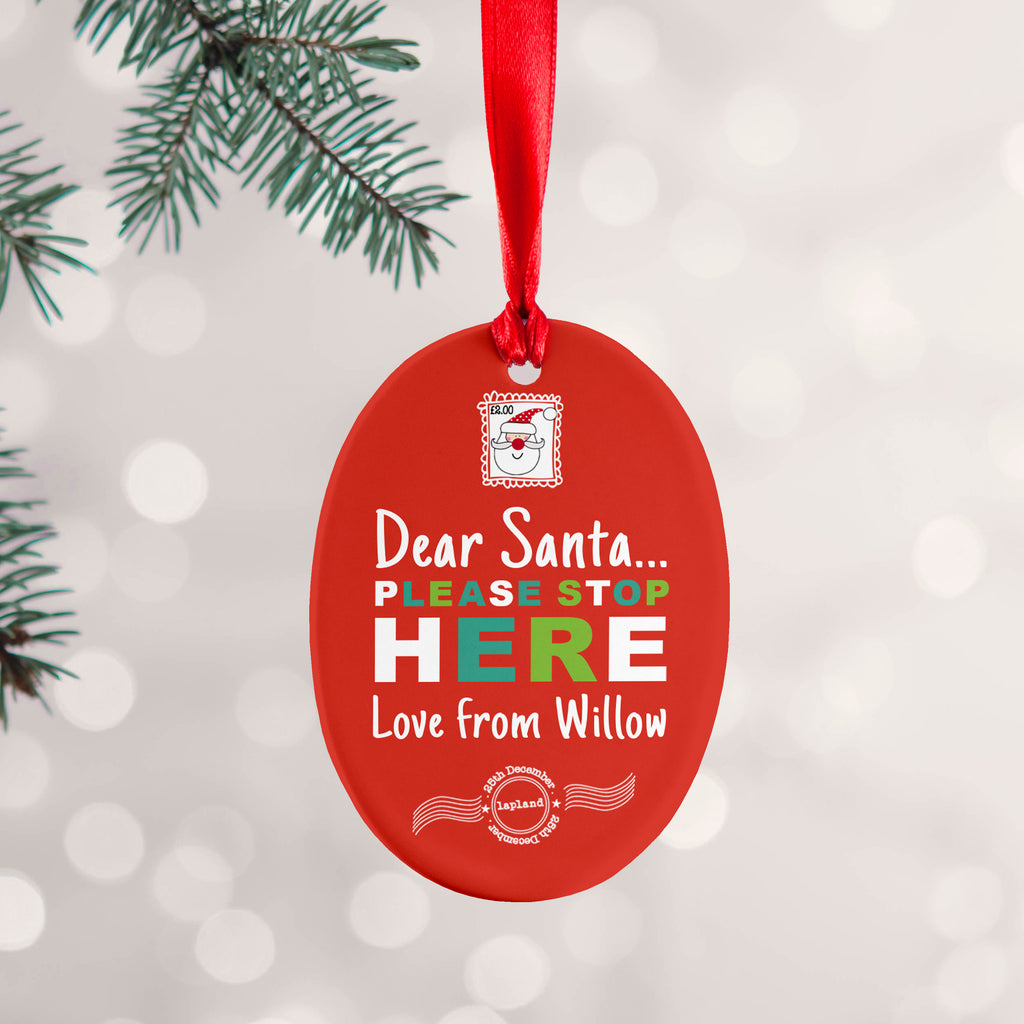 Personalised Dear Santa Christmas Decoration - Buy Ceramic Decorations at GiftMasters.co.uk