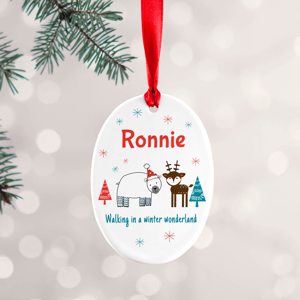 Personalised Winter Scene Ceramic Decoration - Buy Ceramic Decorations at GiftMasters.co.uk