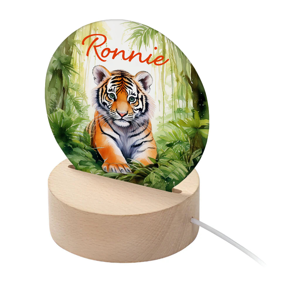 Personalised Kid's Jungle Tiger LED Night Light - Buy Night Lights at GiftMasters.co.uk