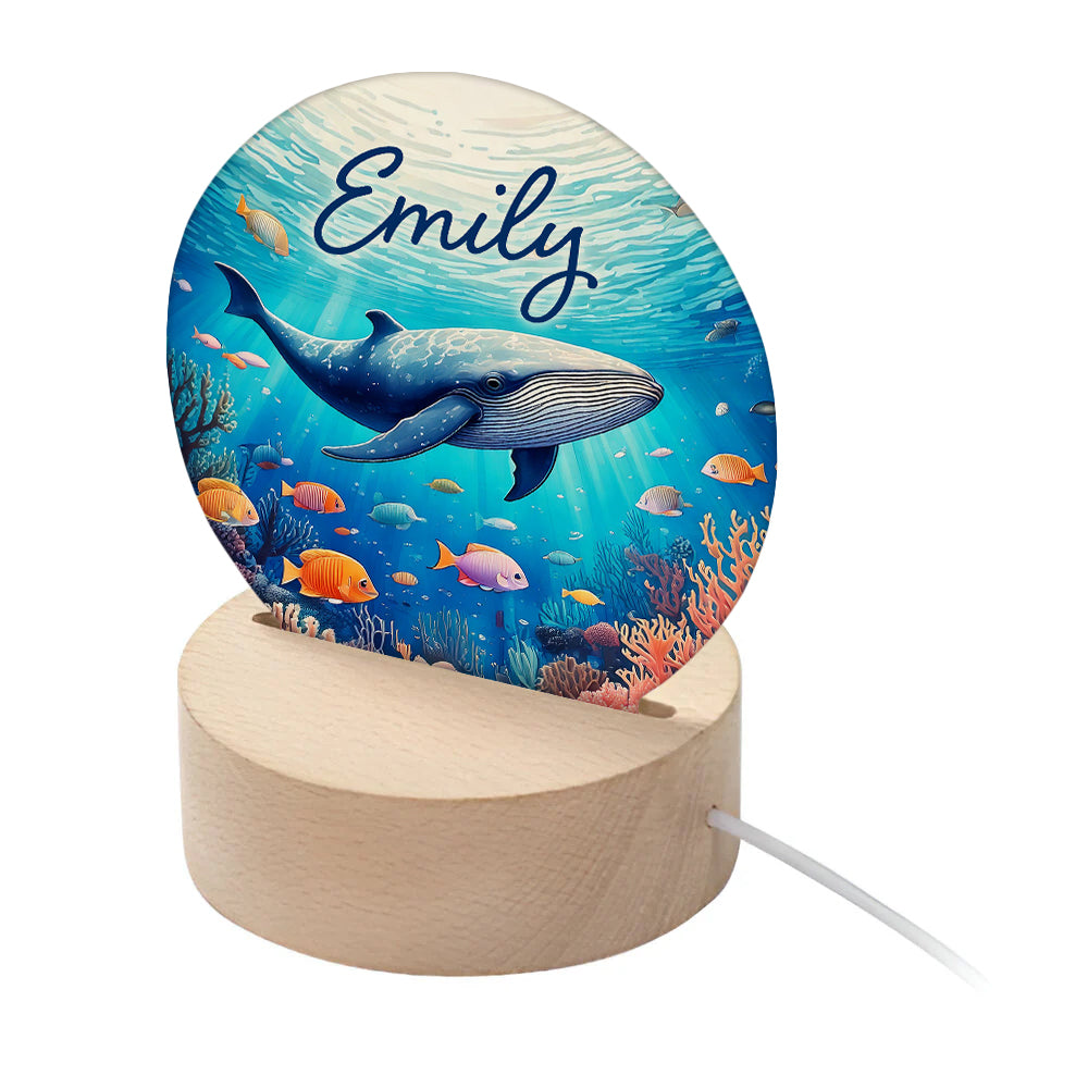 Personalised Kid's Ocean Whale LED Night Light - Buy Night Lights at GiftMasters.co.uk