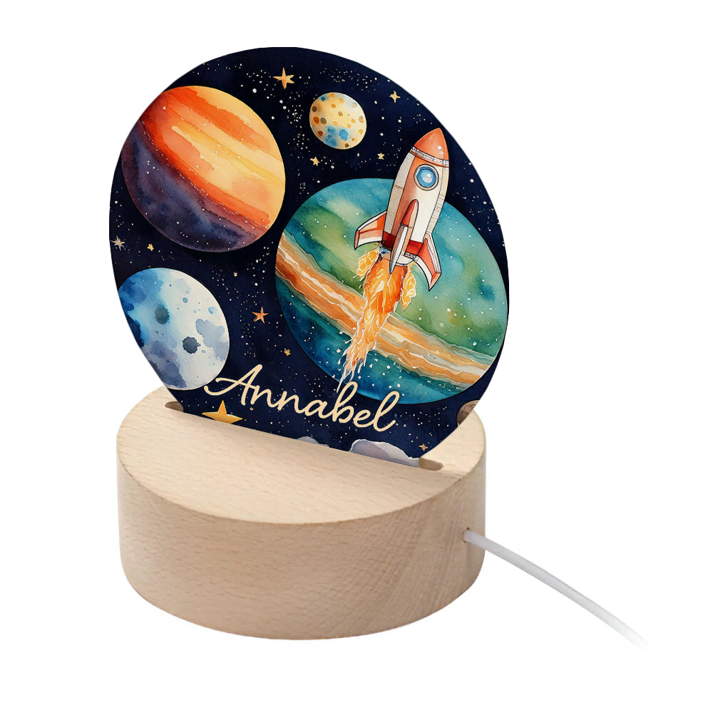 Personalised Kid's Outer Space LED Night Light - Buy Night Lights at GiftMasters.co.uk