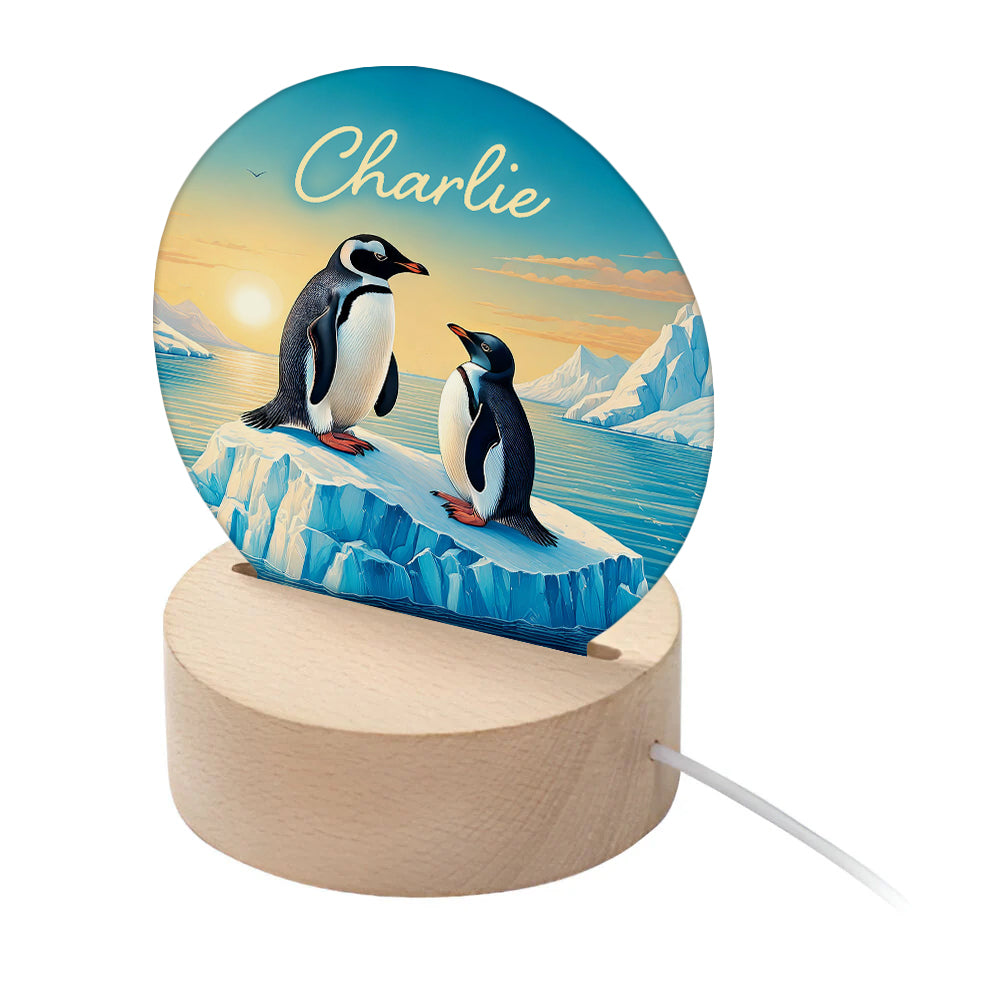 Personalised Kid's Penguins LED Night Light - Buy Night Lights at GiftMasters.co.uk