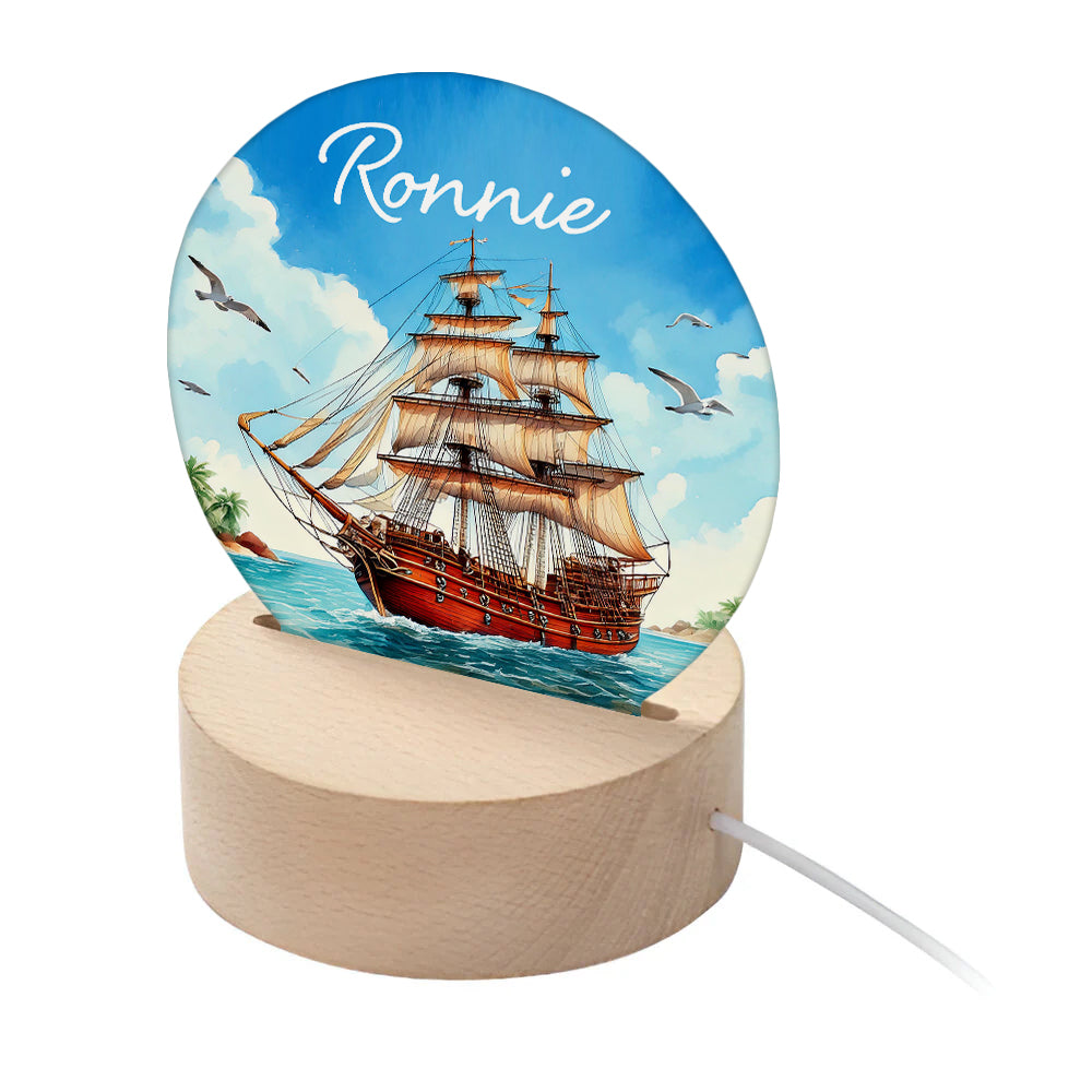 Personalised Kid's Pirate Ship LED Night Light - Buy Night Lights at GiftMasters.co.uk