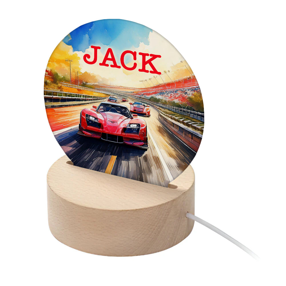 Personalised Kid's Racing Cars LED Night Light - Buy Night Lights at GiftMasters.co.uk